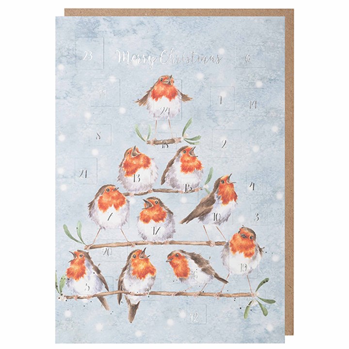 Wrendale Designs, Rockin’ Robins Traditional Advent Card