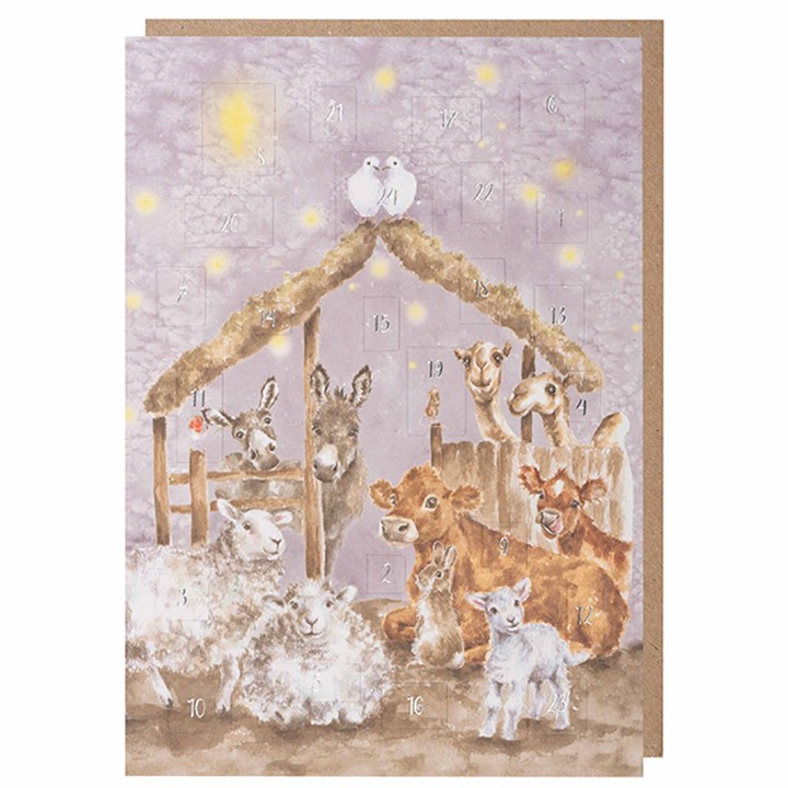 Wrendale Designs, Away In A Manger Traditional Advent Card