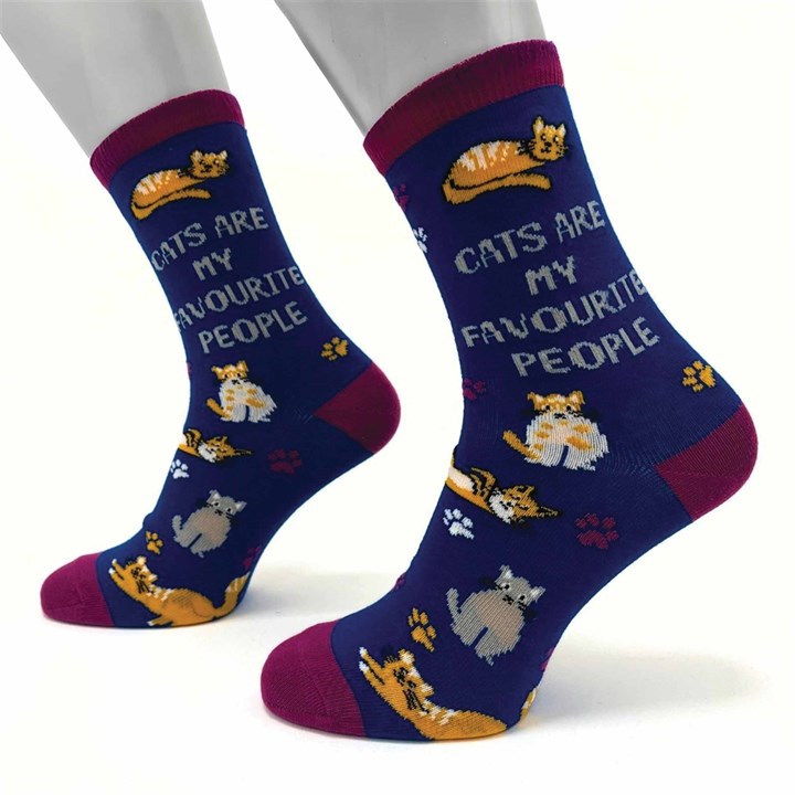 Cats Are My Favourite People Socks – Size 4 – 8