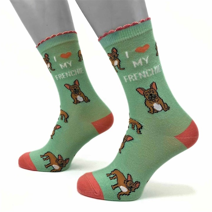I Heart My Frenchie Socks – Size 5 – 8