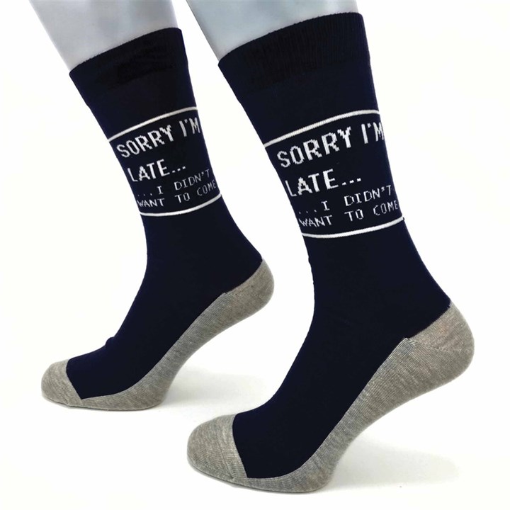 Sorry Im Late Socks – Size 7 – 11