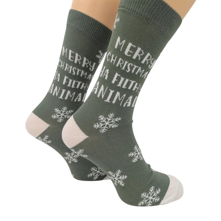Merry Christmas Ya Filthy Animal Socks – Size 7 – 11