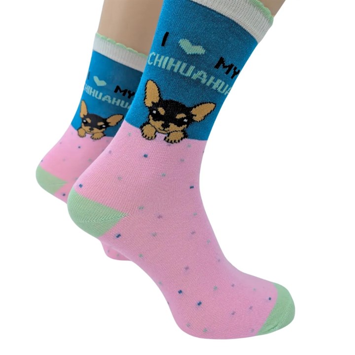 I Heart My Chihuahua Socks – Size 4 – 8