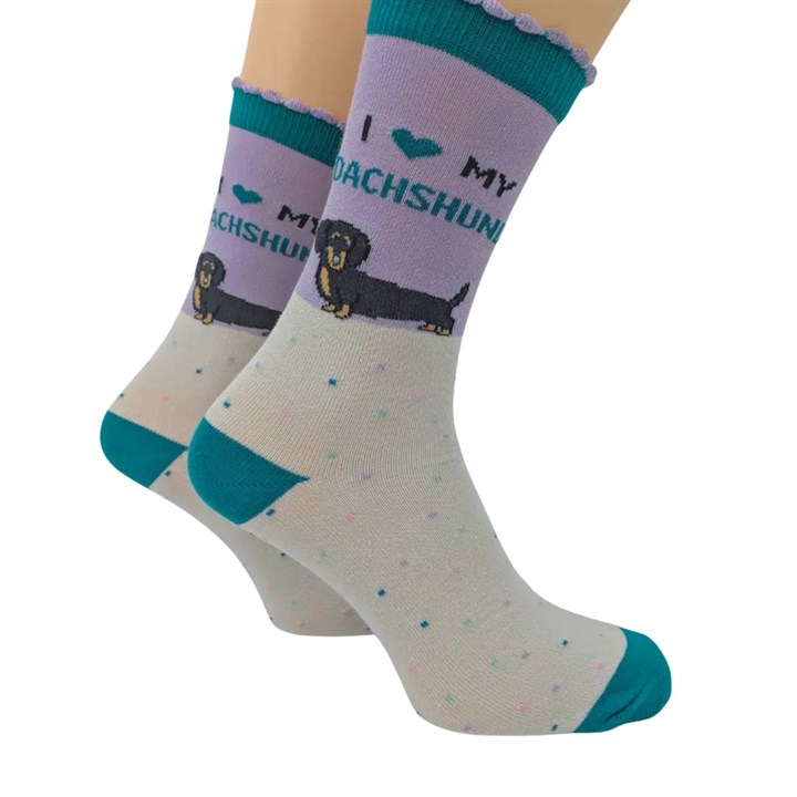 I Heart My Dachshund Socks – Size 4 – 8