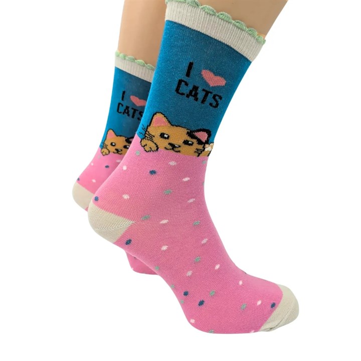 I Heart Cats Socks – Size 4 – 8