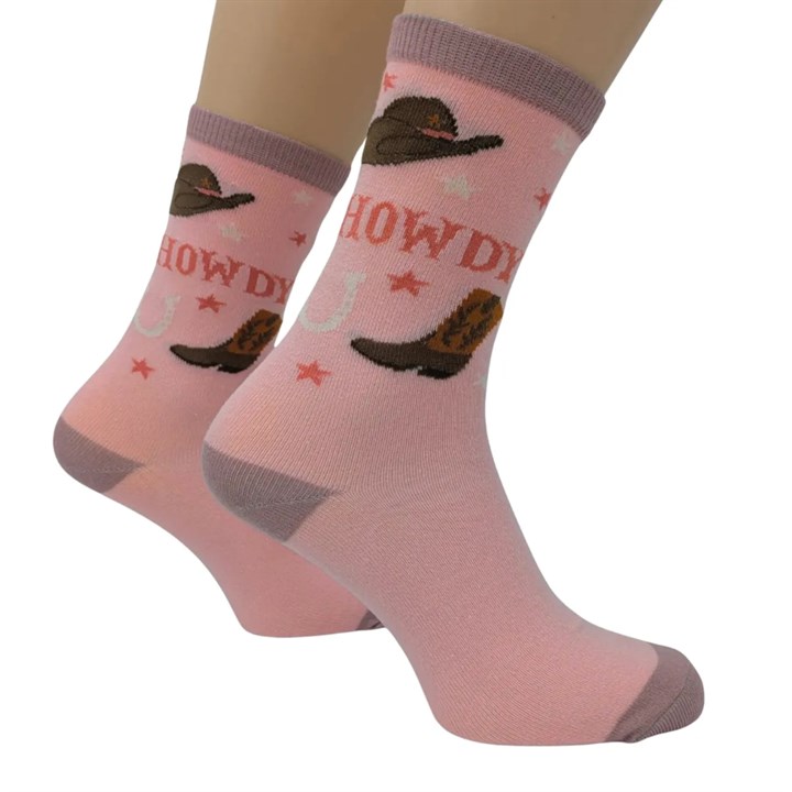 Howdy Cowgirl Socks – Size 4 – 8