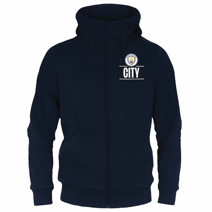 Manchester City FC Adult Navy Zip Hoodie XXL