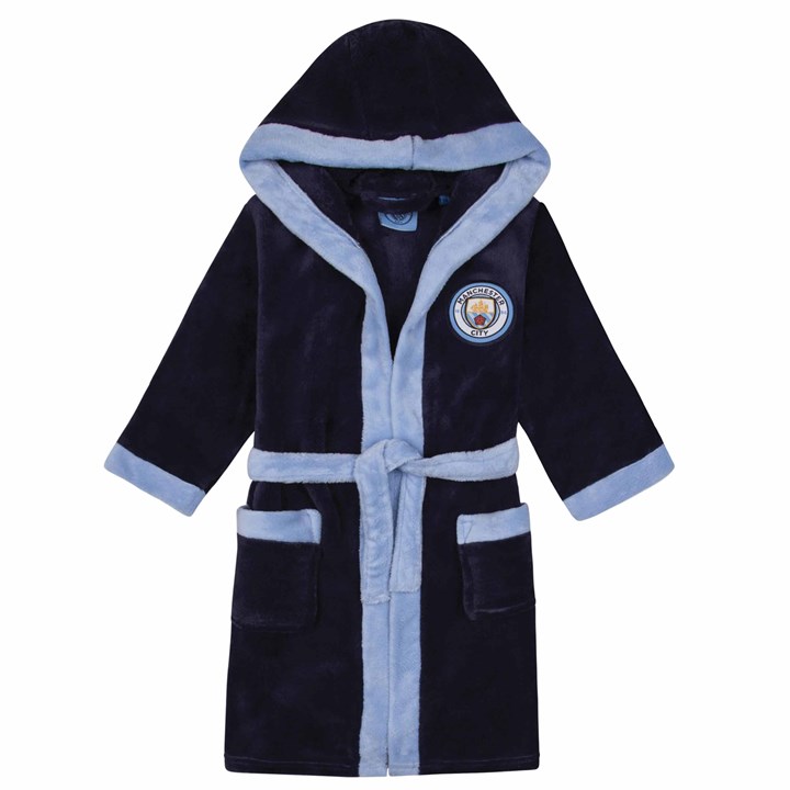 Manchester City FC Kids Navy Hooded Dressing Gown 7 – 8 Years