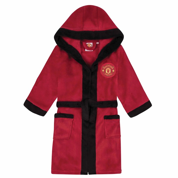 Manchester United FC Boys Red Hooded Dressing Gown 13 – 14 Years