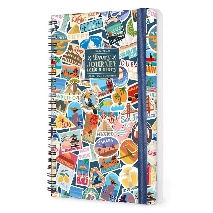 Travel Stickers A5 Diary 2027