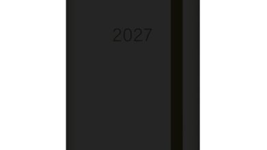 Black Embossed Slim Diary 2027