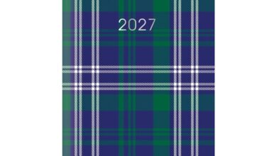 Blue Tartan Slim Diary 2027
