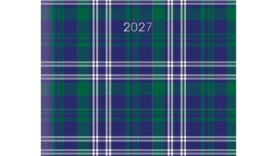Blue Tartan Print A5 Diary 2027