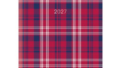 Red Tartan Print A5 Diary 2027