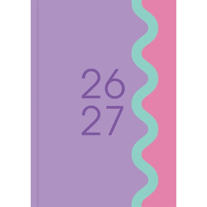 Purple Vibrant Academic Day To View A5 Diary 2026 – 2027