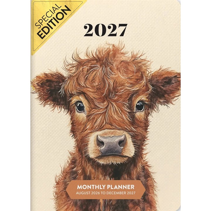 Highland Cow Monthly Pocket Diary 2026 – 2027