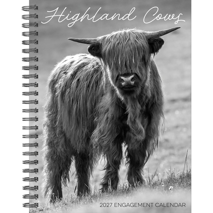 Highland Cows Black & White Deluxe Diary 2027
