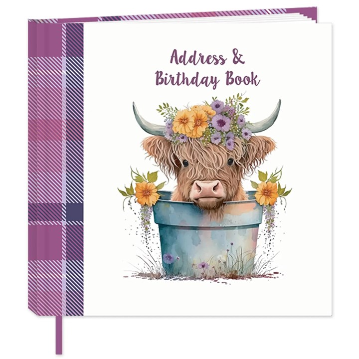 Highland Cow Address & Birthday Book