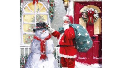 Father Christmas and Snowman Traditional Advent Calendar