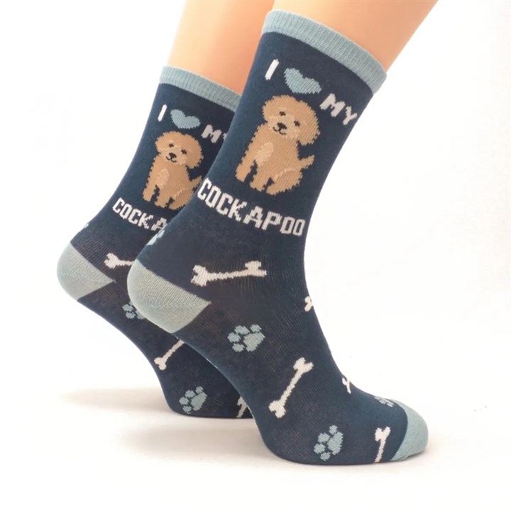 I Heart My Cockapoo Socks – Size 4 – 8