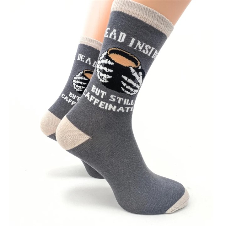 Dead Inside But Still Caffeinated Socks – Size 4 – 8