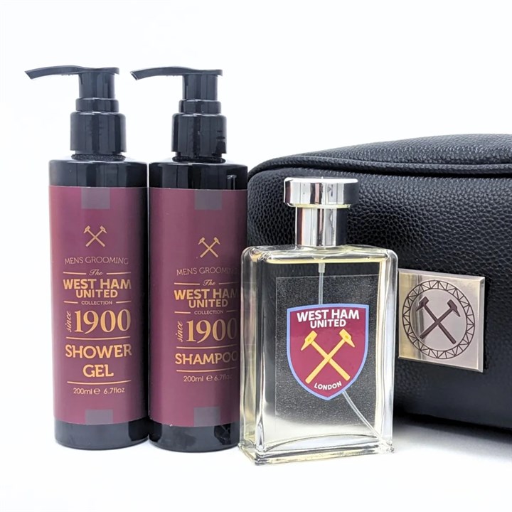 West Ham United FC PU Leather Wash Bag Gift Set