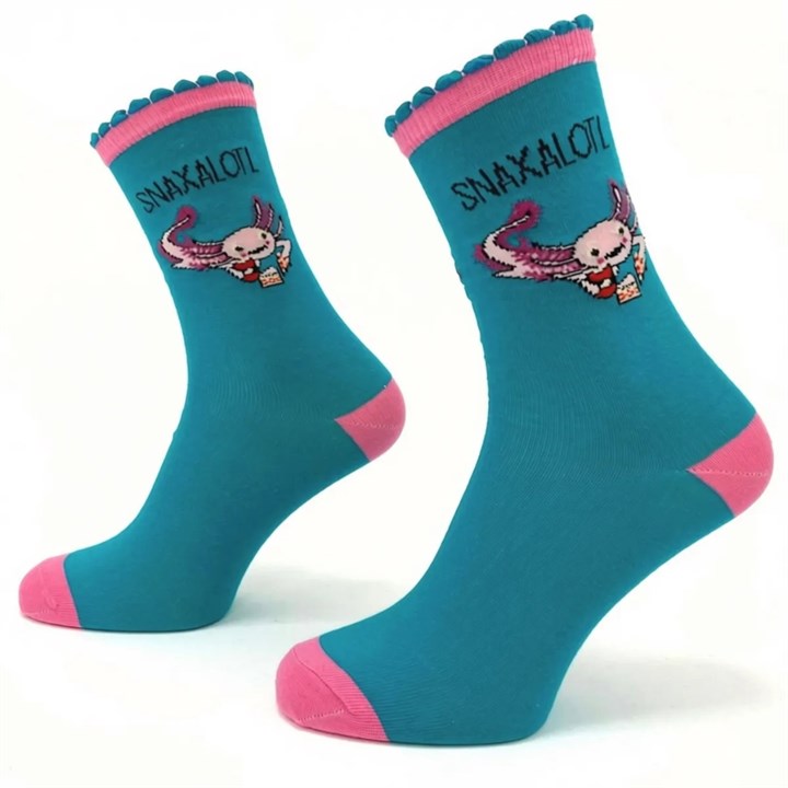 Snaxalotl Socks – Size 4 – 8