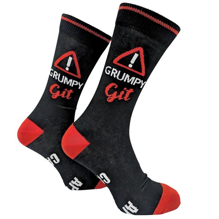 Warning Grumpy Git Socks – Size 7 – 11