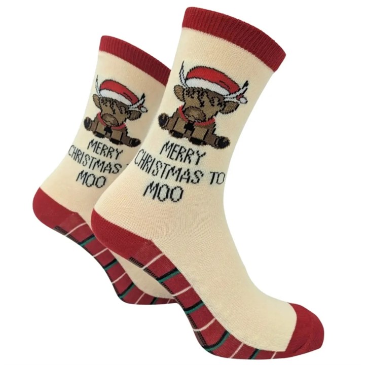 Merry Christmas to Moo Socks – Size 4 – 8