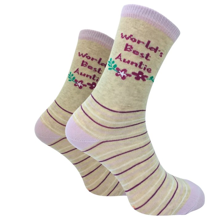World’s Best Auntie Socks – Size 4 – 8