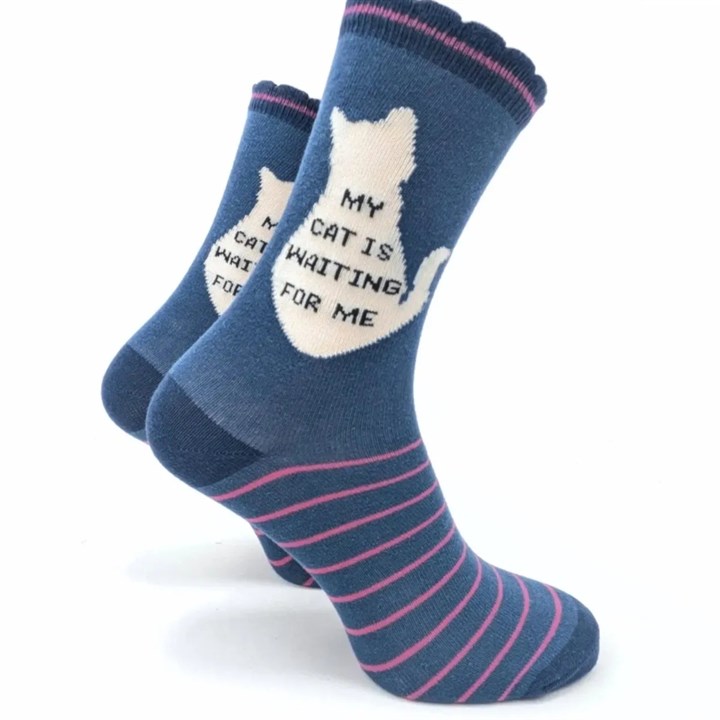 My Cat is Waiting for Me Socks – Size 4 – 8