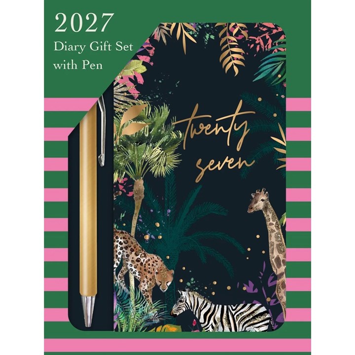 Safari Gift Set with Pen Slim Diary 2027