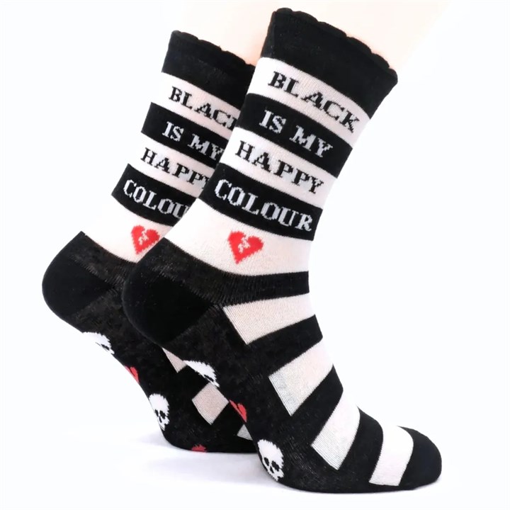 Black Is My Happy Colour Socks – Size 4 – 8