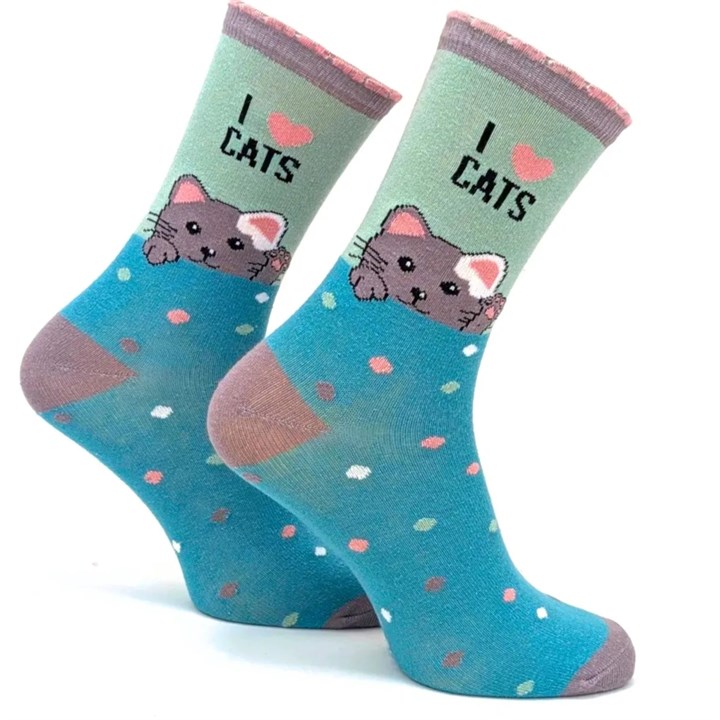 I Heart Cats Socks – Size 4 – 8