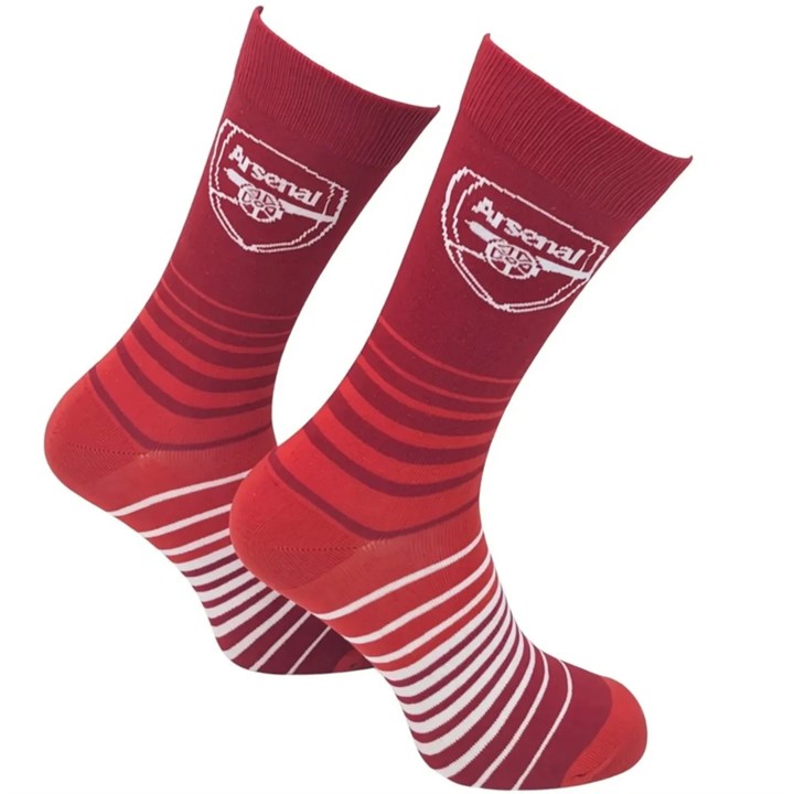 Arsenal FC Crest and Stripes Socks – Size 7 – 11