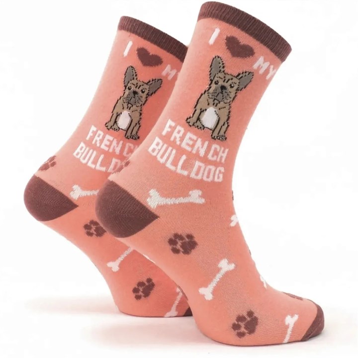 I Heart My French Bulldog Socks – Size 4 – 8
