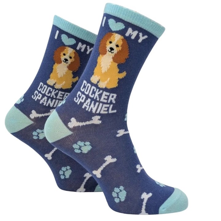 I Heart My Cocker Spaniel Socks – Size 4 – 8