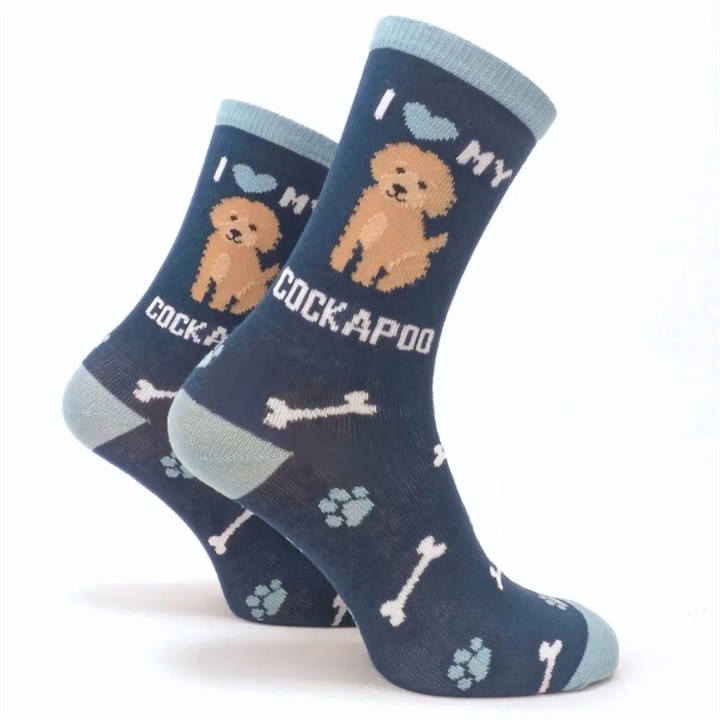 I Heart My Cockapoo Socks – Size 4 – 8
