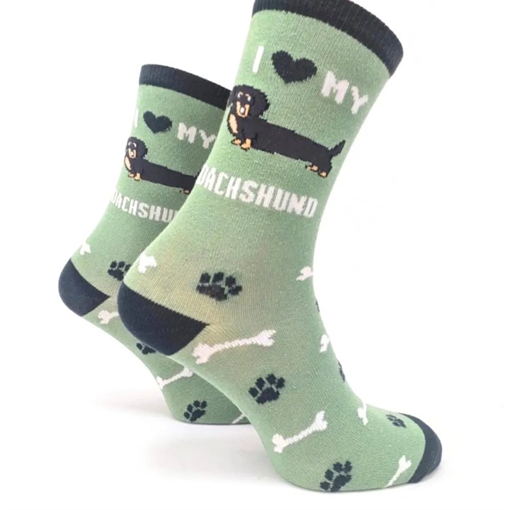 I Heart My Dachshund Socks – Size 4 – 8