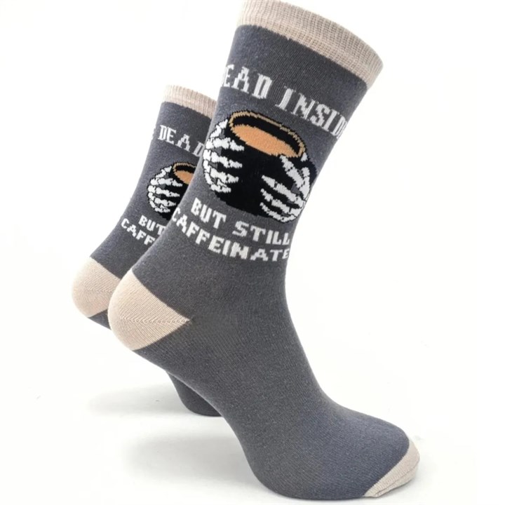 Dead Inside But Still Caffeinated Socks – Size 4 – 8