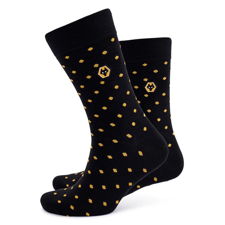 Wolverhampton Wanderers FC Spot Socks – Size 7 – 11