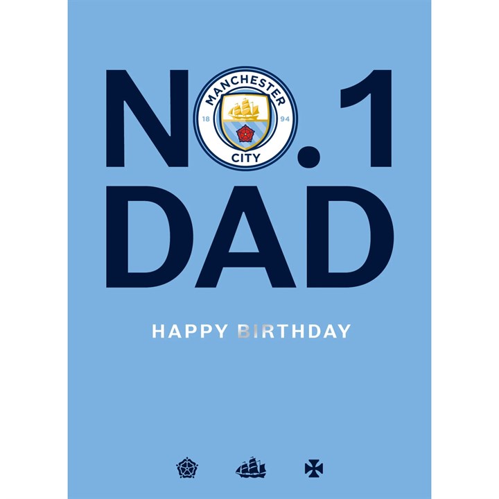 Manchester City FC No.1 Dad Birthday Card
